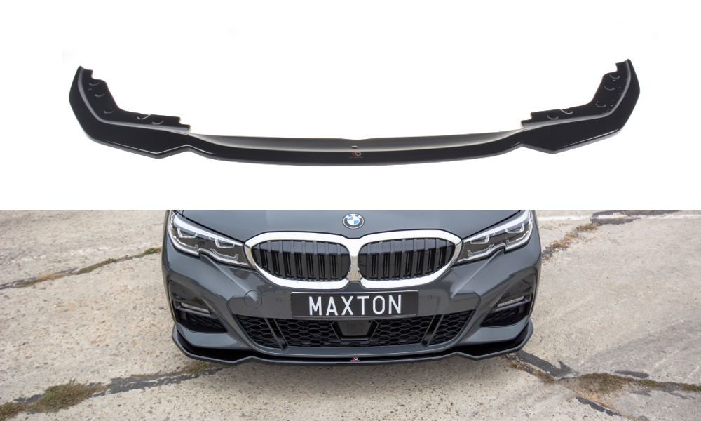 Maxton Design Street+ Spoilerlippe Front Ansatz V.2 passend für BMW 3er M-Paket G20 schwarz Hochglanz