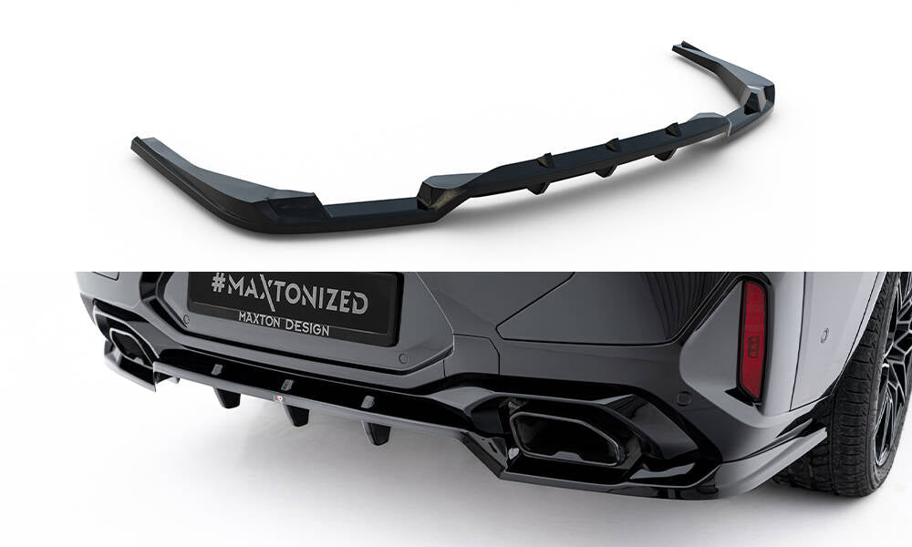 Maxton Design Street+ Mittlerer Diffusor RACE V.2 passend für BMW X4 M-Paket G02 Facelift schwarz Hochglanz
