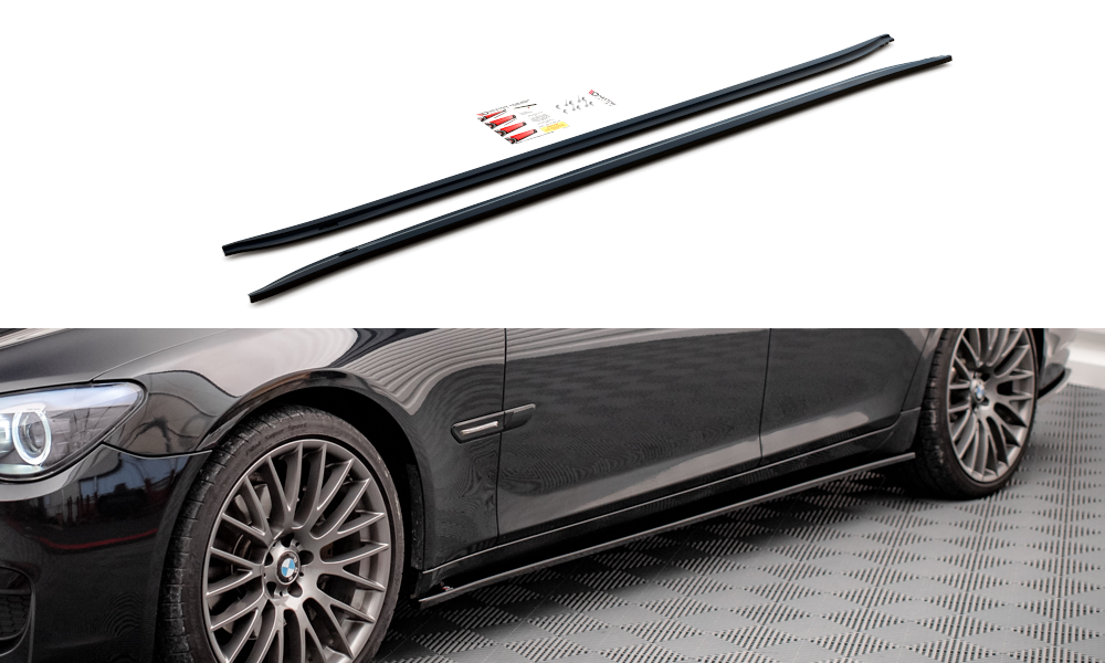 Maxton Design Street+ Seitenschweller Leisten passend für BMW 7 M-Paket F01 schwarz Hochglanz