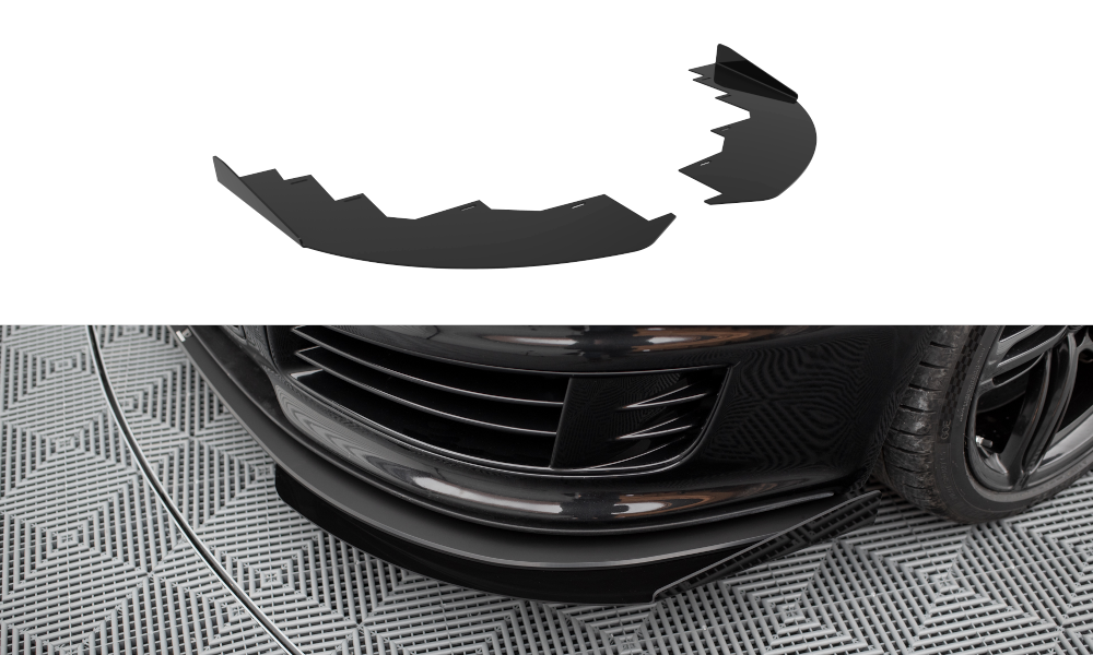 Maxton Design Front Stoßstange Flaps passend für Audi RS6 Avant C6 schwarz Hochglanz