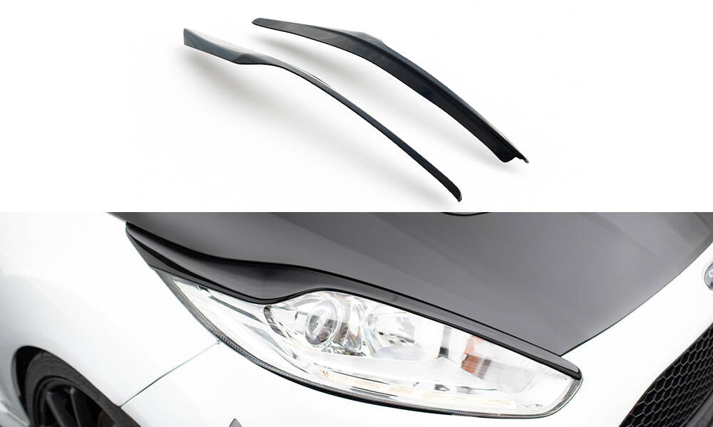 Maxton Design Scheinwerfer Blenden Böser Blick V.2 passend für Ford Fiesta ST / ST-Line / Standard Mk7 FL schwarz Hochglanz