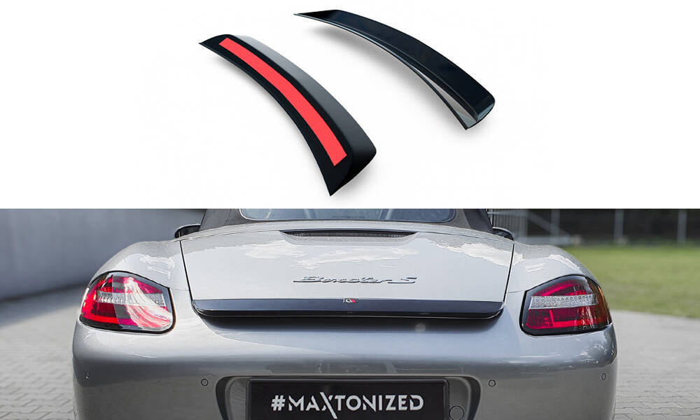 Maxton Design Spoiler CAP passend für Porsche Boxster 987 schwarz Hochglanz