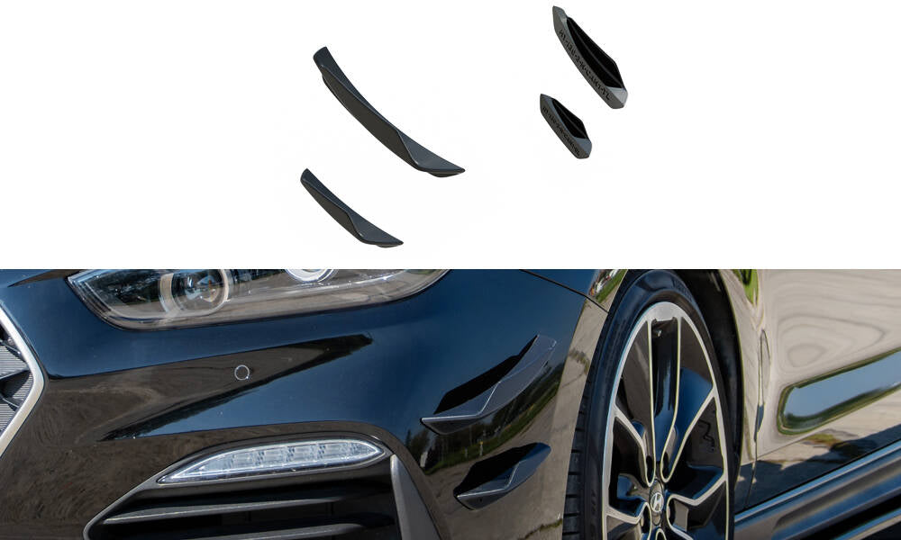 Maxton Design Stoßstangen Flaps Wings vorne Canards passend für Hyundai I30 N Mk3
