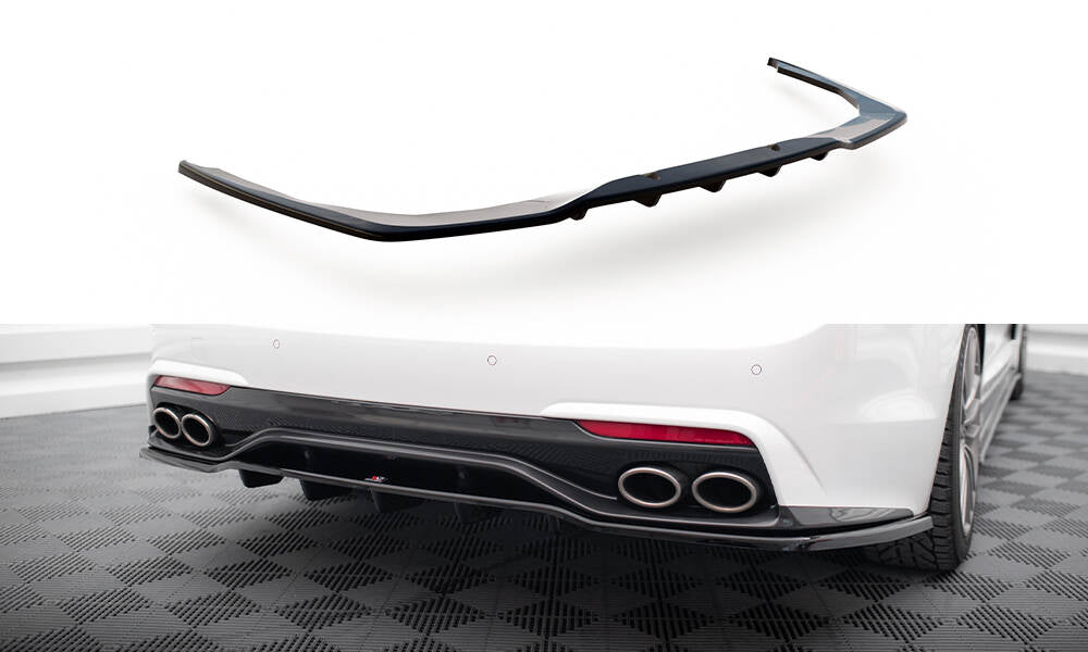 Maxton Design Street+ Mittlerer Diffusor RACE passend für Kia Stinger Mk1 schwarz Hochglanz