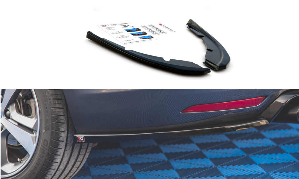 Maxton Design Heck Ansatz Flaps Diffusor V.2 passend für Peugeot 308 SW Mk2 schwarz Hochglanz
