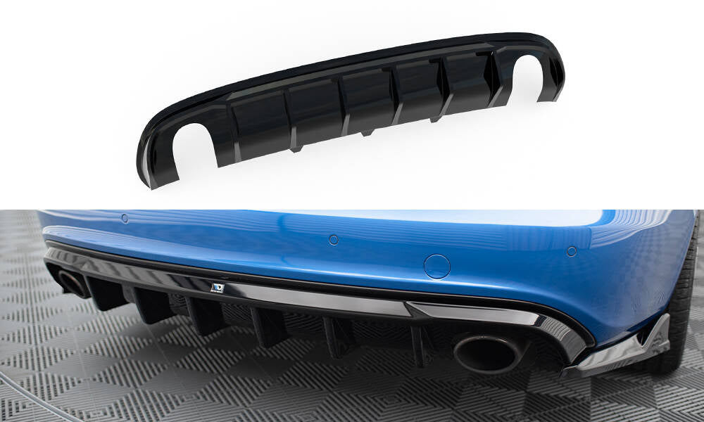 Maxton Design Diffusor Heck Ansatz passend für Audi A4 S-Line Limousine / Avant B8 (Einzelauspuff li. re.)