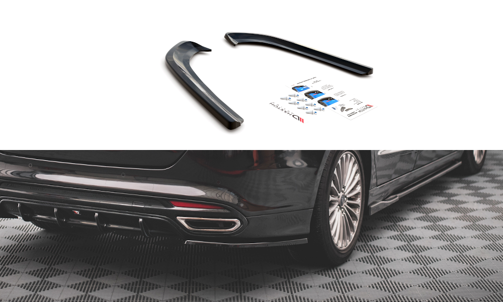 Maxton Design Heck Ansatz Flaps Diffusor passend für Ford Mondeo Mk5 schwarz Hochglanz