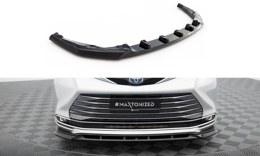 Maxton Design Street+ Spoilerlippe Front Ansatz passend für Toyota Sienna Mk4 schwarz Hochglanz
