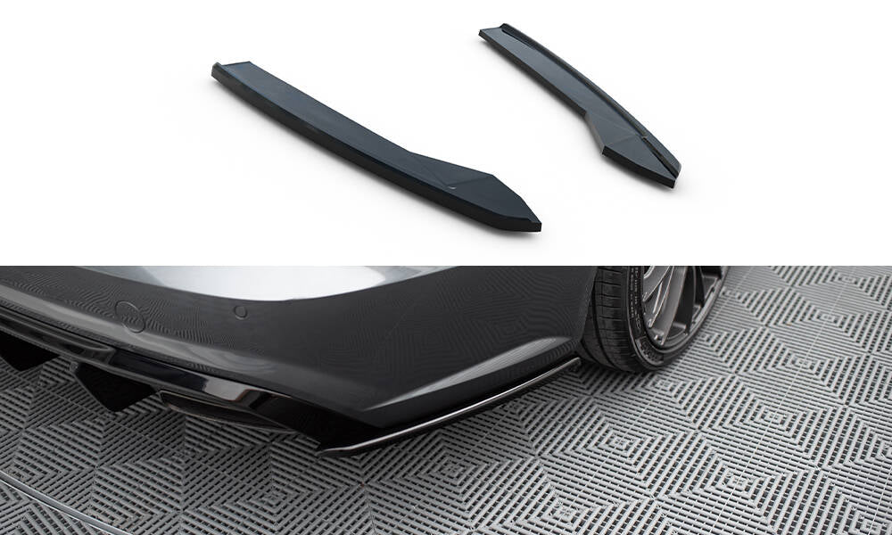 Maxton Design Heck Ansatz Flaps Diffusor V.2 passend für Audi S6 / A6 S-Line / A6 C7 FL schwarz Hochglanz