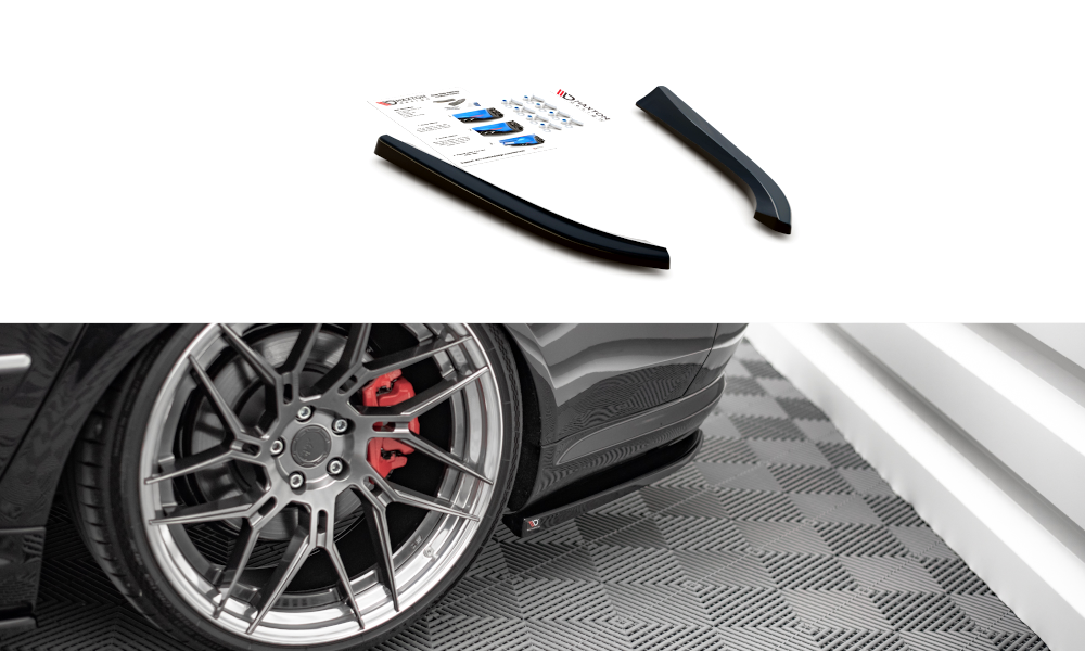 Maxton Design Heck Ansatz Flaps Diffusor passend für Audi S8 D3 schwarz Hochglanz
