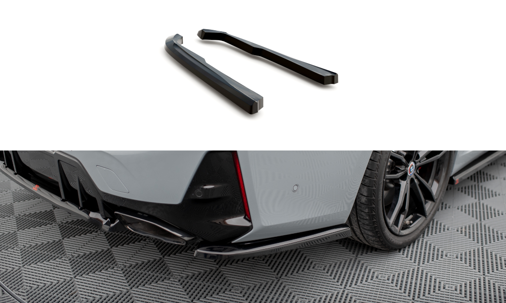 Maxton Design Heck Ansatz Flaps Diffusor passend für BMW M340i G20 / G21 Facelift schwarz Hochglanz
