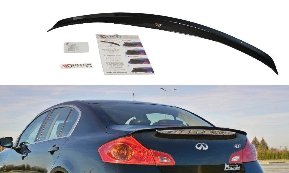 Maxton Design Spoiler CAP passend für Infiniti G37 Limousine schwarz Hochglanz