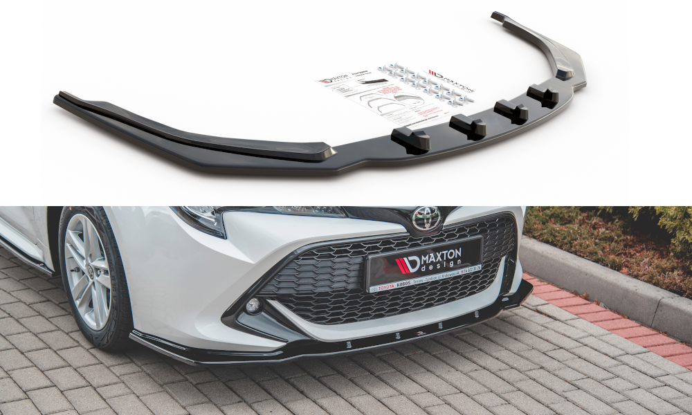 Maxton Design Street+ Spoilerlippe Front Ansatz V.1 passend für Toyota Corolla XII Touring Sports/ Hatchback schwarz Hochglanz