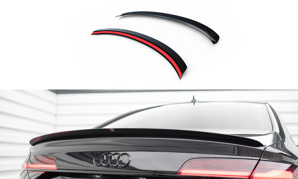 Maxton Design Spoiler CAP passend für Audi A8 D4 schwarz Hochglanz