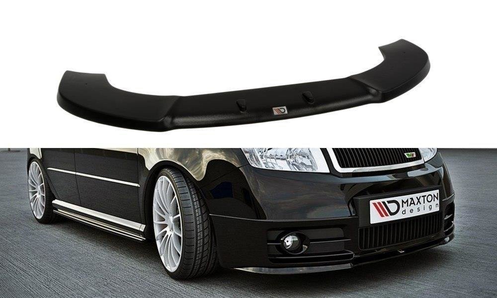 Maxton Design Street+ Spoilerlippe Front Ansatz passend für Skoda Fabia RS Mk1 schwarz Hochglanz