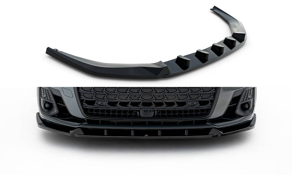 Maxton Design Street+ Spoilerlippe Front Ansatz V.2 passend für Audi S8 / A8 S-Line D5 Facelift schwarz Hochglanz