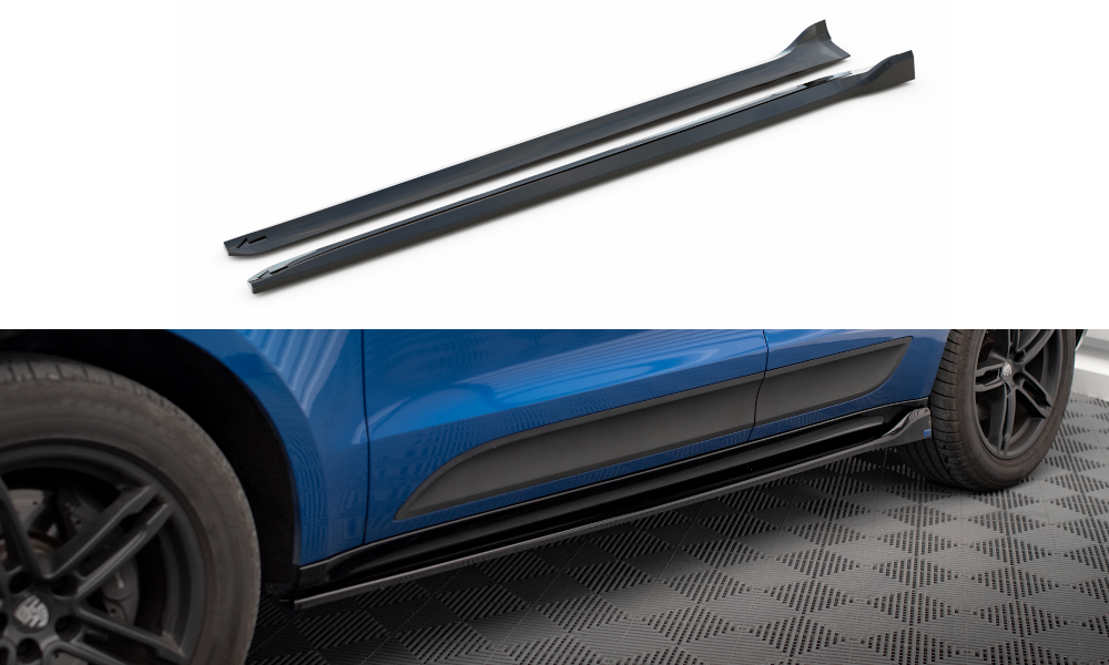 Maxton Design Street+ Seitenschweller Leisten passend für Porsche Macan Mk1 schwarz Hochglanz