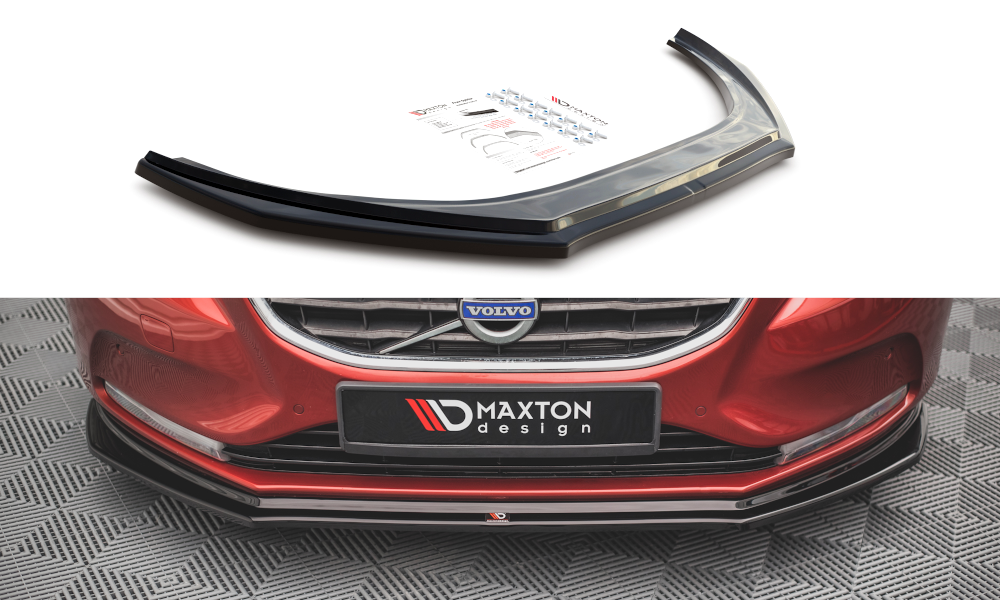 Maxton Design Street+ Spoilerlippe Front Ansatz passend für Volvo V40 schwarz Hochglanz