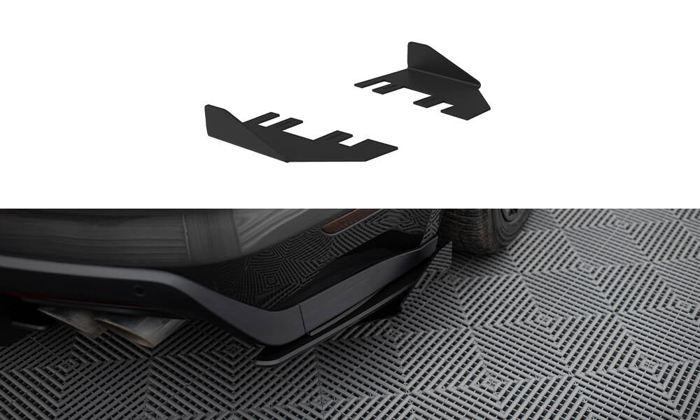 Maxton Design Hintere Seiten Flaps passend für Ford Mustang GT Mk6 schwarz Hochglanz