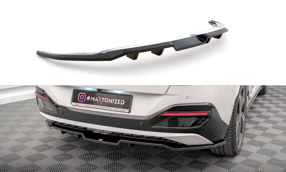 Maxton Design Street+ Mittlerer Diffusor RACE passend für Kia EV6 GT-Line Mk1 schwarz Hochglanz