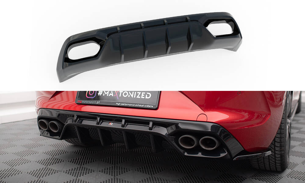 Maxton Design Diffusor Heck Ansatz passend für Cupra Leon Hatchback Mk1 schwarz Hochglanz