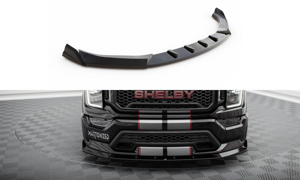 Maxton Design Street+ Spoilerlippe Front Ansatz Passend für Shelby F150 Super Snake Schwarz Hochglanz