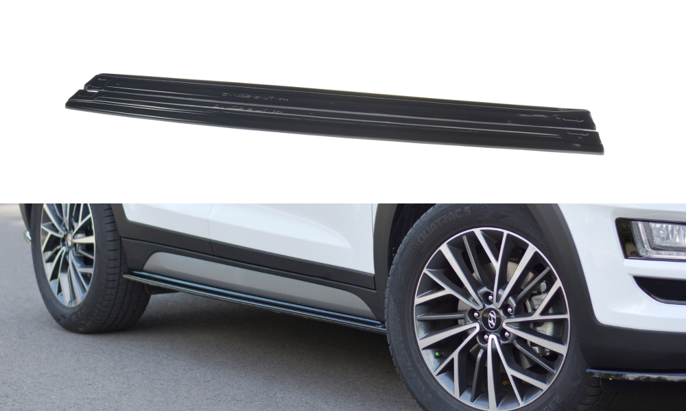 Maxton Design Street+ Seitenschweller Leisten passend für Hyundai Tucson Mk3 Facelift schwarz Hochglanz