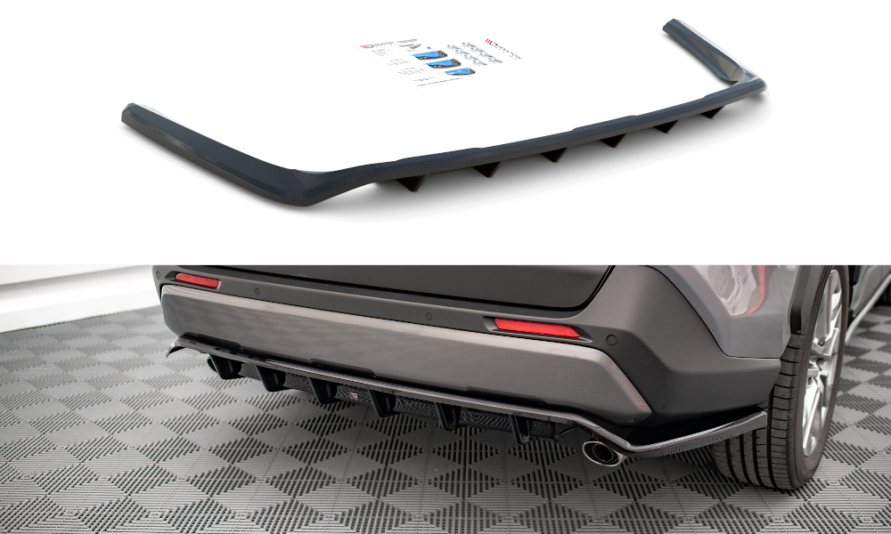 Maxton Design Street+ Mittlerer Diffusor RACE passend für Toyota RAV4 Mk5 schwarz Hochglanz