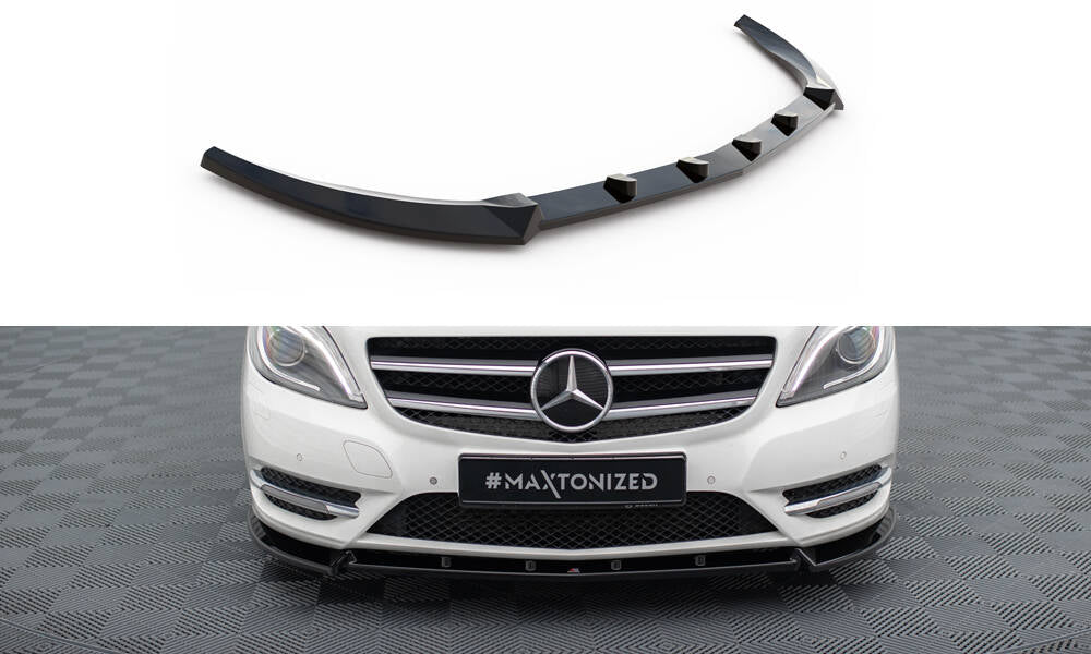 Maxton Design Street+ Spoilerlippe Front Ansatz passend für Mercedes-Benz B W246 schwarz Hochglanz