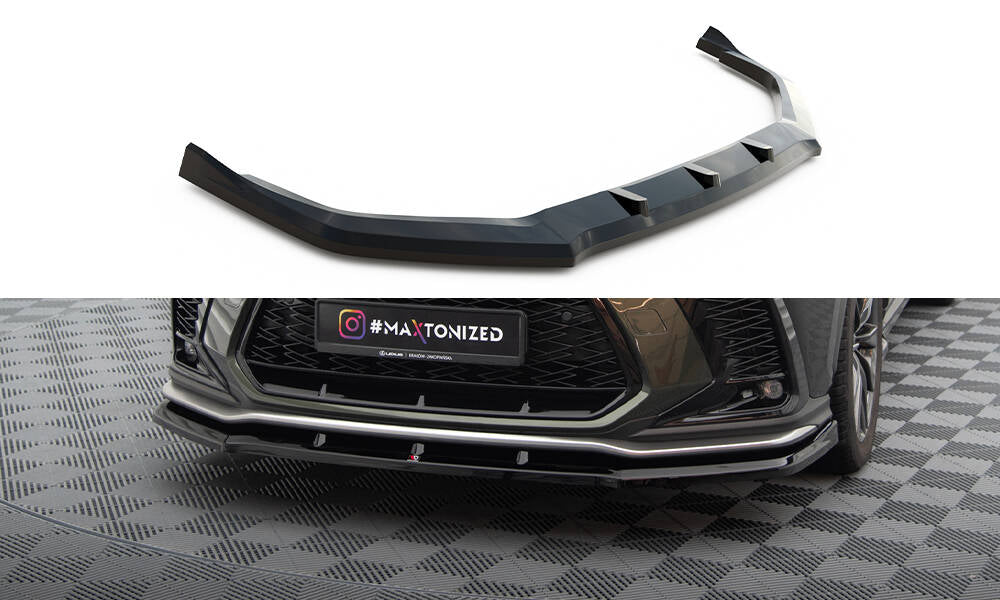 Maxton Design Street+ Spoilerlippe Front Ansatz V.1 passend für Lexus NX F-Sport Mk2 schwarz Hochglanz