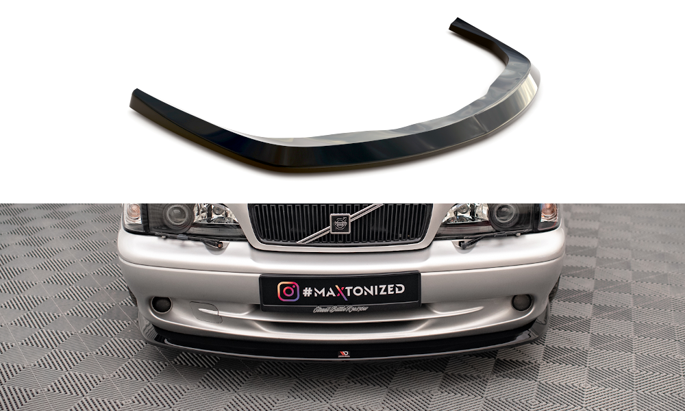 Maxton Design Street+ Spoilerlippe Front Ansatz V.1 passend für Volvo C70 Mk1 schwarz Hochglanz