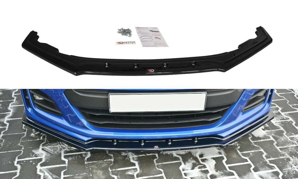 Maxton Design Street+ Spoilerlippe Front Ansatz V.1 passend für Subaru BRZ Mk1 Facelift schwarz Hochglanz