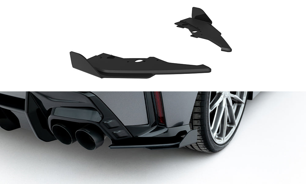 Maxton Design Street Pro Heck Ansatz Flaps Diffusor V.2 + Flaps passend für BMW 1er M-Paket F70 schwarz Hochglanz