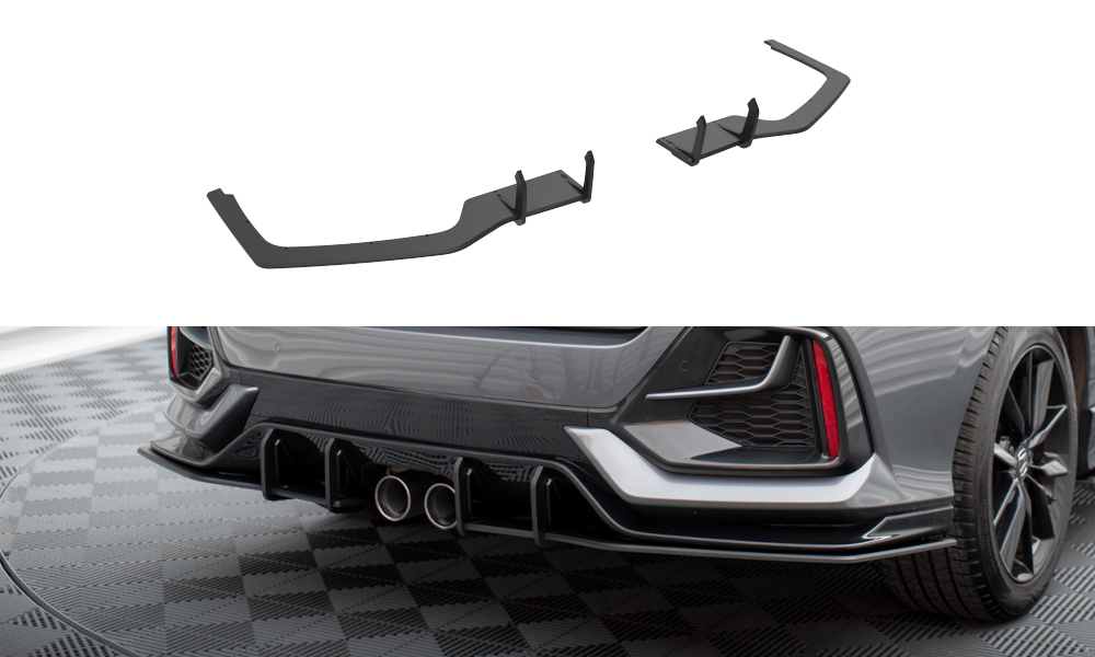 Maxton Design Street Pro Heck Ansatz Flaps Diffusor V.1 passend für Honda Civic Sport Mk 10 Facelift