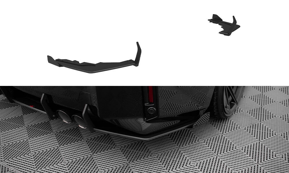 Maxton Design Street Pro Heck Ansatz Flaps Diffusor V.1 + Flaps passend für BMW M2 G87 schwarz Hochglanz