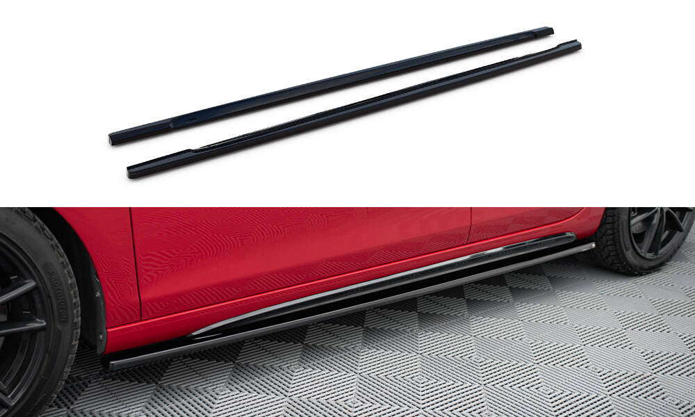 Maxton Design Street+ Seitenschweller Leisten passend für VW GOLF 6 GTI/ GTD schwarz Hochglanz