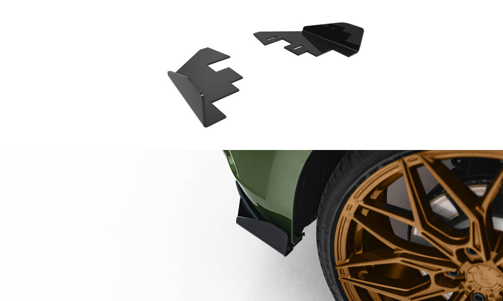 Maxton Design Hintere Seiten Flaps passend für Audi S3 Sportback 8Y Facelift schwarz Hochglanz