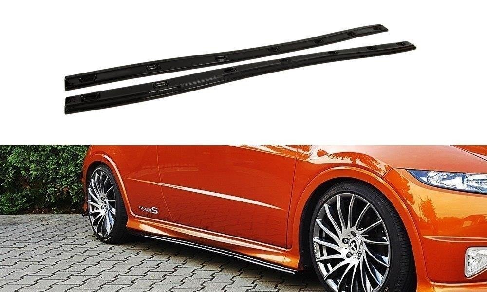 Maxton Design Street+ Seitenschweller Leisten passend für Honda Civic Type-S/R Mk8 schwarz Hochglanz