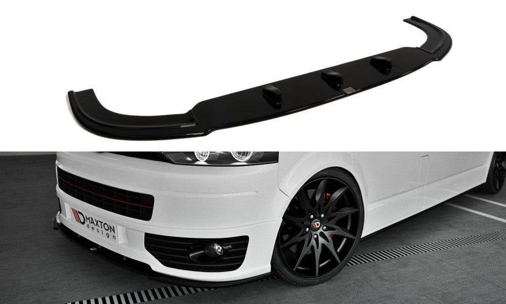 Maxton Design Street+ Spoilerlippe Front Ansatz passend für VW T5 SPORTLINE schwarz Hochglanz