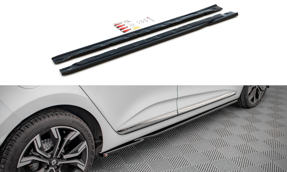 Maxton Design Street+ Seitenschweller Leisten passend für Renault Clio Mk5 schwarz Hochglanz