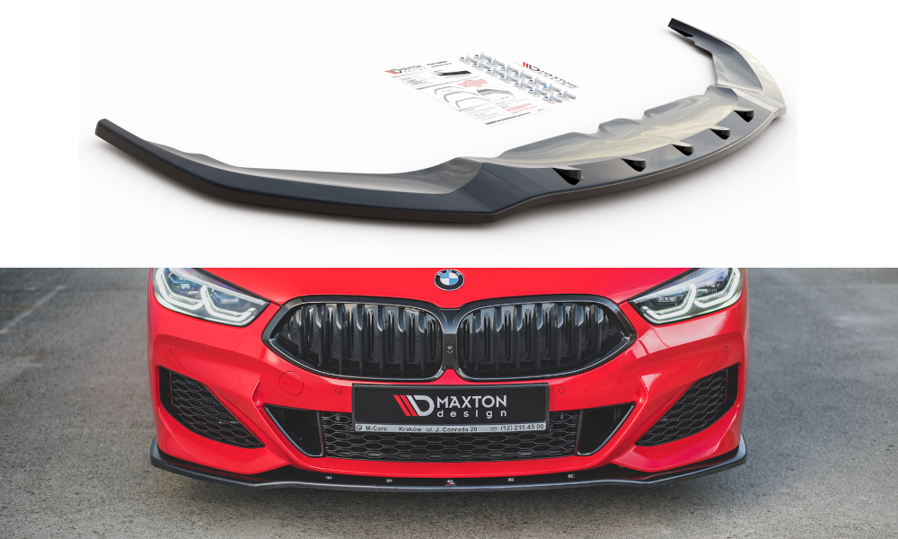 Maxton Design Street+ Spoilerlippe Front Ansatz V.1 passend für BMW 8 Coupe G15 / 8 Gran Coupe M Paket G16 schwarz Hochglanz