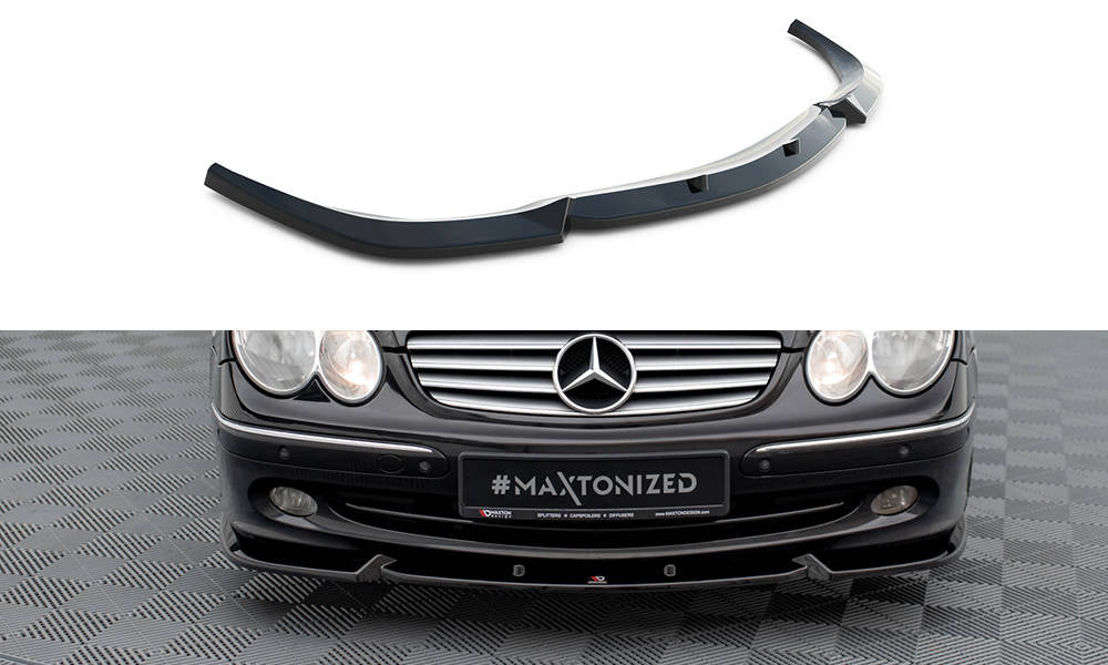 Maxton Design Street+ Spoilerlippe Front Ansatz V.2 passend für Mercedes-Benz CLK W209 schwarz Hochglanz