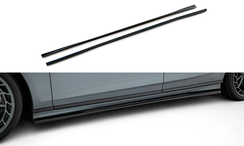Maxton Design Street+ Seitenschweller Leisten passend für Audi S8 / A8 S-Line D5 Facelift schwarz Hochglanz