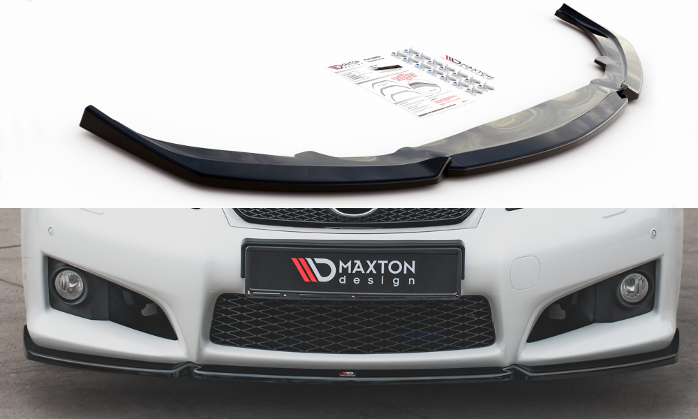 Maxton Design Street+ Spoilerlippe Front Ansatz V.1 passend für Lexus IS F Mk2 schwarz Hochglanz