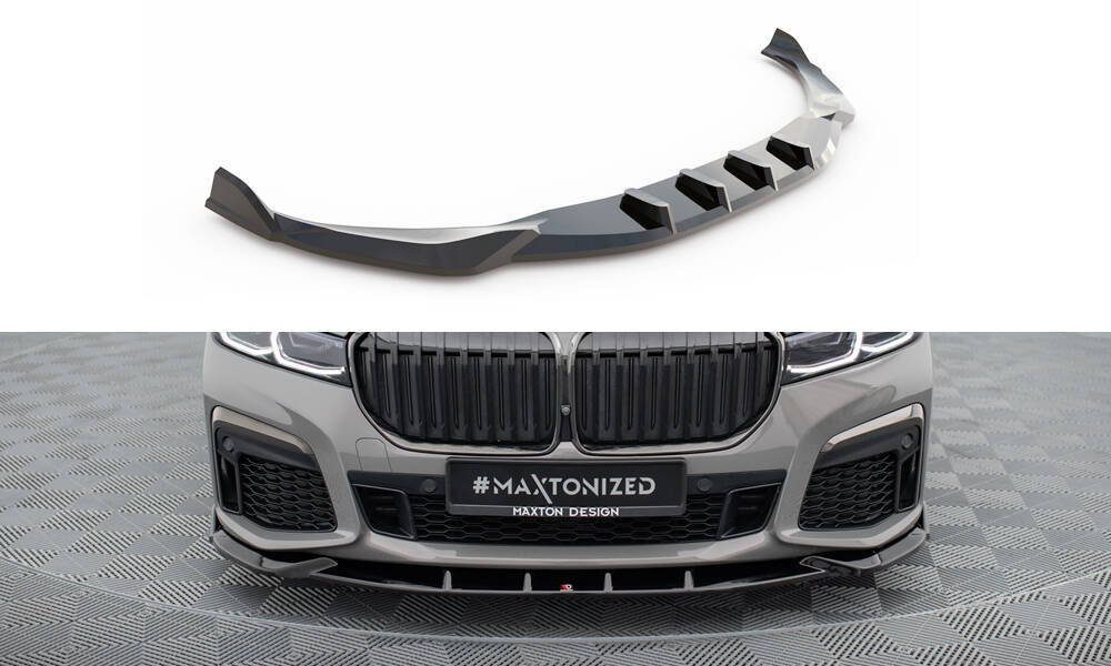 Maxton Design Street+ Spoilerlippe Front Ansatz V.5 passend für BMW 7 M-Paket G11 / G12 Facelift schwarz Hochglanz