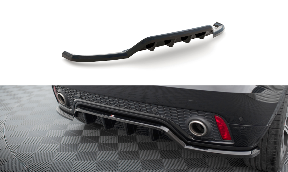 Maxton Design Street+ Mittlerer Diffusor RACE passend für Jaguar E-Pace R-Dynamic Mk1 schwarz Hochglanz