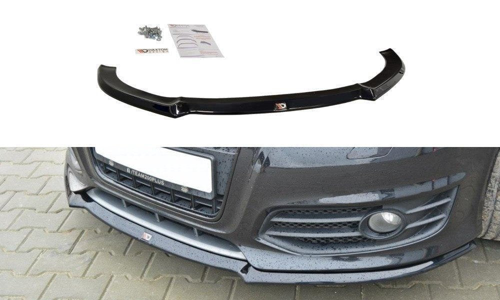 Maxton Design Street+ Spoilerlippe Front Ansatz V.1 passend für Audi S3 8P FL schwarz Hochglanz