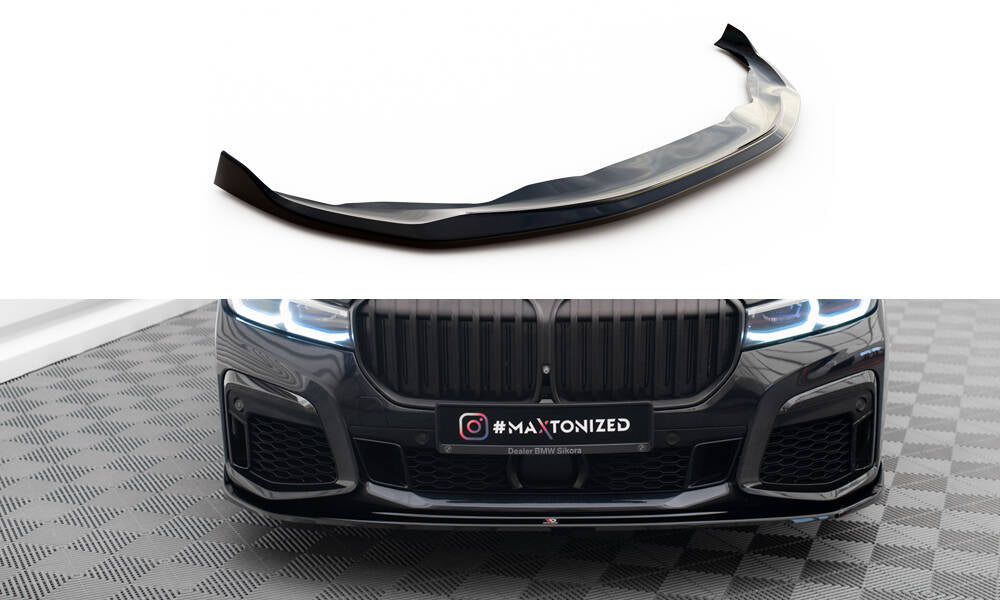 Maxton Design Street+ Spoilerlippe Front Ansatz V.4 passend für BMW 7 M-Paket G11 / G12 Facelift schwarz Hochglanz