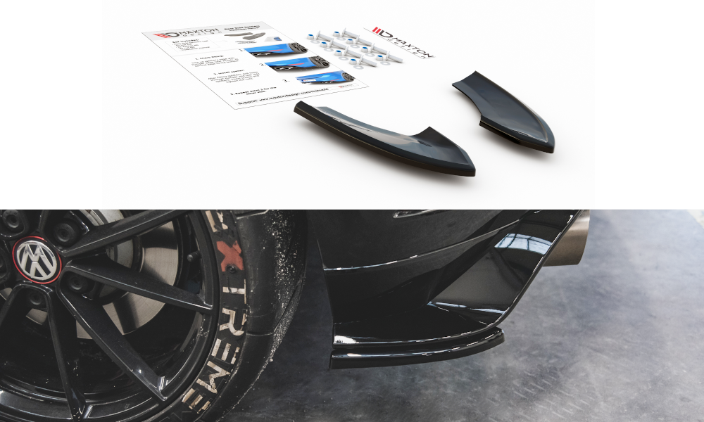 Maxton Design Heck Ansatz Flaps Diffusor passend für VW Golf 7 GTI TCR schwarz Hochglanz