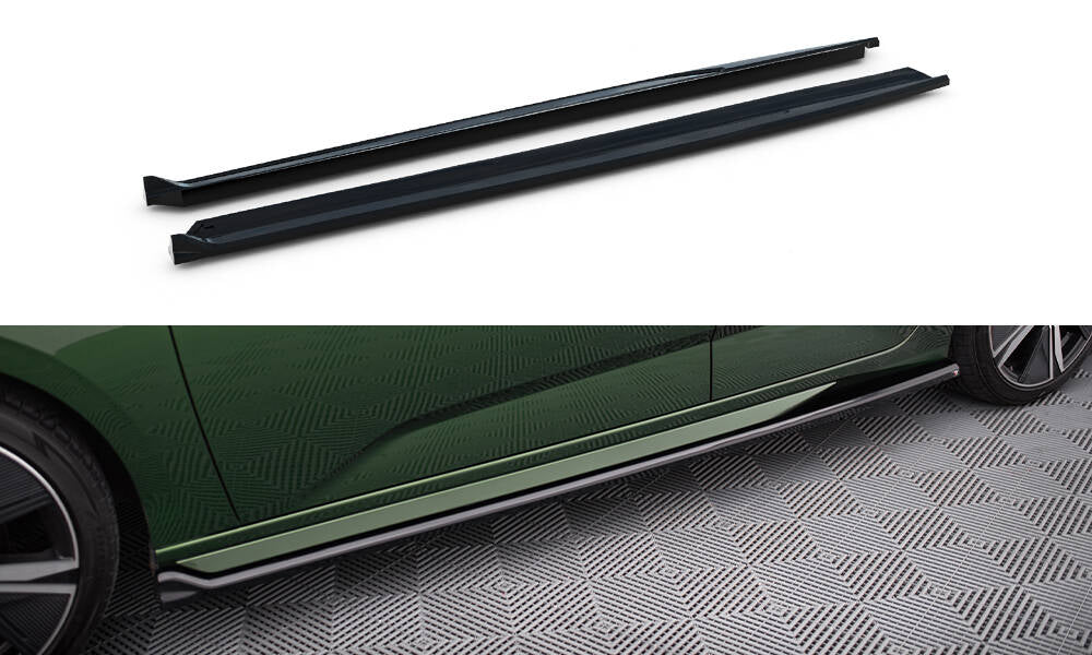 Maxton Design Street+ Seitenschweller Leisten passend für Peugeot 308 GT Hatchback Mk3 schwarz Hochglanz